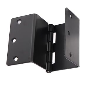 4-Pack Heavy Duty Expandable Door Hinges 3.5 inch Offset Hinges SPCC Black Matte Finish Thickned 1/4'' Radius Corner with 24 Screws, for Doors Interior Swing Out Hinge with Holes Handicap Door Hinge