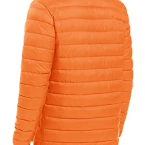 MAGCOMSEN Puffer Jacket Men Packable Down Jacket Lightweight Winter Coats Waterproof Insulated Jacket Orange M