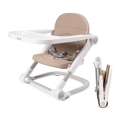 LI’l Pengyu Baby Booster Seat for Dining Table, Portable Travel Dinner Chair with Adjustable Tray and Height, Easy to Assemble and Fold up