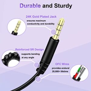 Replacement Audio Cable for Bose Headphones Cord Wire 3.5mm to 2.5mm Compatible with Bose 700 Quietcomfort QC25 QC35 QC35II QC45 OE2 OE2i SoundTrue JBL Tune 710BT with in-line Mic & Volume Control