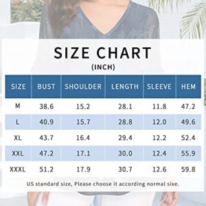 VALOLIA Women Half Sleeve Top and Blouses, Work Clothes for Women Office, Womens Dressy Tops Pretty Flowy Tunic Tops Casual Spring Summer Outfits Evening Tops for Women Elegant Classy Grey XL