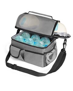 wearable breast pump bag with cooler, compatible with willow, elvie, momcozy breast pump, stylish insulated storage container case for hand free breast pump