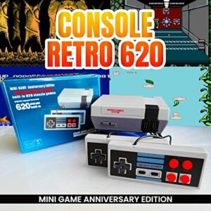 classic mini retro game console, built-in with 620 classic retro games dual players mode console for kids, adult, children gift, birthday gift
