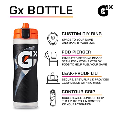 Gatorade Gx Hydration System, Non-Slip Gx Squeeze Bottles Faded Flag & Gx Hydration System, Non-Slip Gx Squeeze Bottles Neon Yellow Plastic, 30 Oz