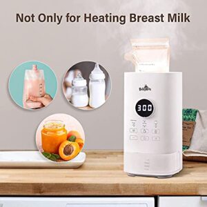 Baby Bottle Warmer, Bottle Warmer for Breastmilk/Formula, 5-in-1 Food Heater, Baby Milk Bottle Warmer with Timer, LCD Display, Accurate Temperature Control, 24H Constant Warming, Power-Off Protection