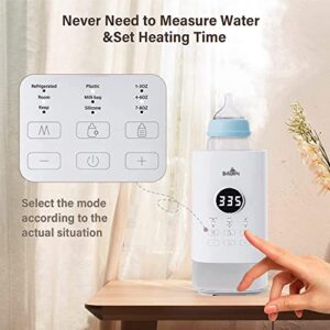 Baby Bottle Warmer, Bottle Warmer for Breastmilk/Formula, 5-in-1 Food Heater, Baby Milk Bottle Warmer with Timer, LCD Display, Accurate Temperature Control, 24H Constant Warming, Power-Off Protection