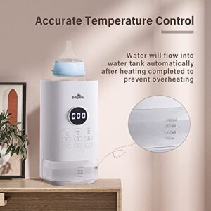 Baby Bottle Warmer, Bottle Warmer for Breastmilk/Formula, 5-in-1 Food Heater, Baby Milk Bottle Warmer with Timer, LCD Display, Accurate Temperature Control, 24H Constant Warming, Power-Off Protection