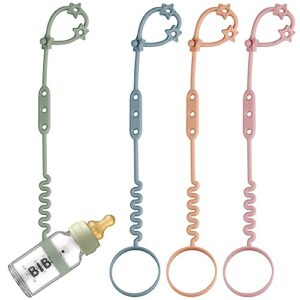 toy safety straps, 4 pack silicone sippy cup straps, sippy cup leash for baby, keep bottles and sippy cups close at hand and off the ground or floor (4pack, sage/ether/blush/muted)