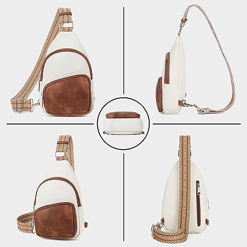 CLUCI Small Sling Bag for Women,Vegan Leather Fanny Pack Crossbody Bags for Women,Chest Bag With Guitar Strap