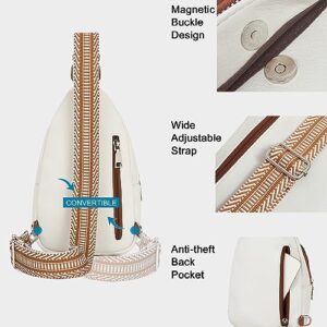 CLUCI Small Sling Bag for Women,Vegan Leather Fanny Pack Crossbody Bags for Women,Chest Bag With Guitar Strap