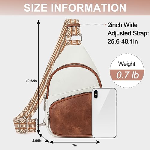 CLUCI Small Sling Bag for Women,Vegan Leather Fanny Pack Crossbody Bags for Women,Chest Bag With Guitar Strap