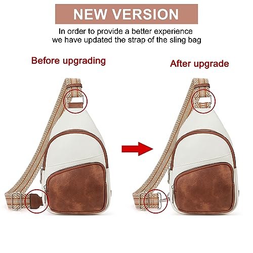 CLUCI Small Sling Bag for Women,Vegan Leather Fanny Pack Crossbody Bags for Women,Chest Bag With Guitar Strap