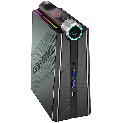 KAMRUI Ryzen Mini PC Gaming,32GB DDR5 Dual Channel 512GB SSD Mini Computer Tower with AMD Ryzen 7 7735HS, Small Desktop Computers Support 4K Triple Screen,RGB Lights,WiFi6,BT5.2,Type C,Windows 11 Pro