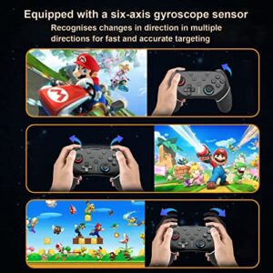 PSKONTORORA Switch Controller for Nin-tendo Switch/Switch Lite/Switch Oled, Switch Pro Controller with Programming Back Buttons Turbo Motion Vibration Screenshot【Upgraded】