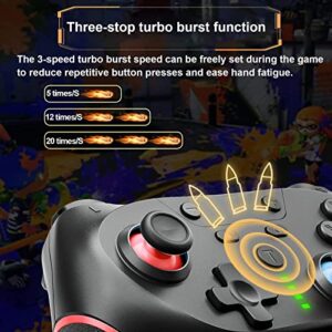 PSKONTORORA Switch Controller for Nin-tendo Switch/Switch Lite/Switch Oled, Switch Pro Controller with Programming Back Buttons Turbo Motion Vibration Screenshot【Upgraded】