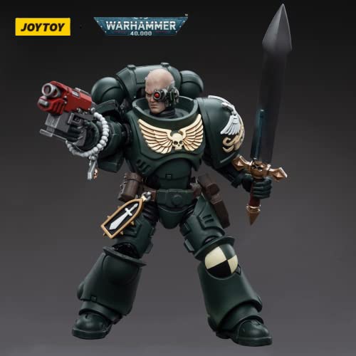 JoyToy 1/18 Action Figure Warhammer 40,000 Dark Angels Intercessors Brother Nadael Collection Model(4.72inch)