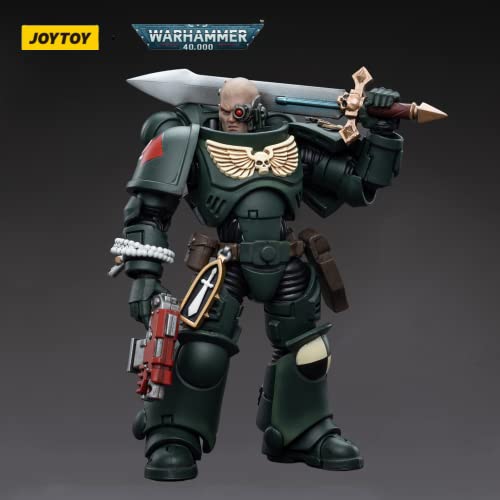 JoyToy 1/18 Action Figure Warhammer 40,000 Dark Angels Intercessors Brother Nadael Collection Model(4.72inch)