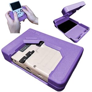 hard portable travel case compatible modification extension handle handheld game console, portable game player storage bag for rg35xx/rg353v/rg353vs/miyoo mini plus (box only) (purple, rg35xx)