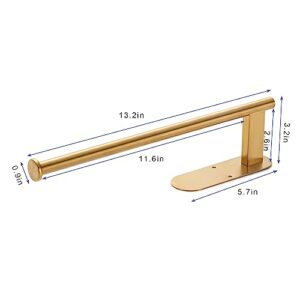 Honmein Paper Towel Holder, Upgrade SUS304 Stainless Steel Paper Towel Holder Under Cabinet, Bend-Resistant, Self-Adhesive or Drill mounting (Gold)