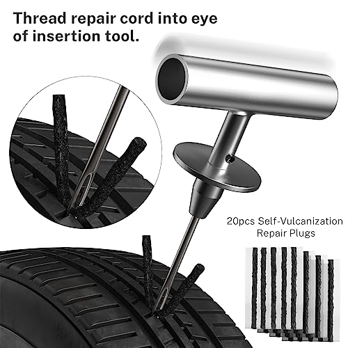 AUTOWN Flat Tire Repair Kit with Plugs 31 Pcs for Car, Motorcycle, ATV, Jeep, Truck, Tractor Flat Tire Puncture Repair