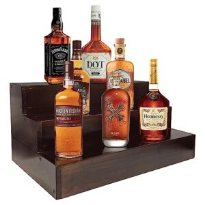 royxen real wood liquor bottle shelf 16 inch bar shelf, freestanding vintage liquor bar stand for home bar decor
