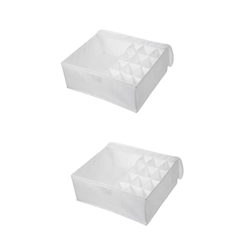 Alipis 2pcs Underwear Storage Box Plastic Storage Organizer Plastic Container Collapsible Container Cloth Covered Socks Container Socks Box Closet Underwear Organizer Underwear Drawer Bra