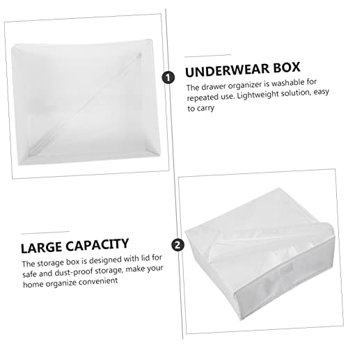 Alipis 2pcs Underwear Storage Box Plastic Storage Organizer Plastic Container Collapsible Container Cloth Covered Socks Container Socks Box Closet Underwear Organizer Underwear Drawer Bra