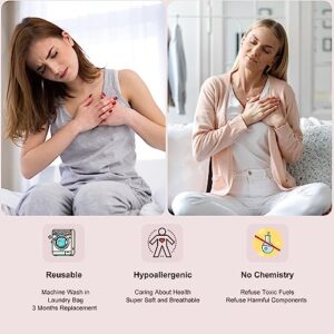 4 Pcs Castor Oil Pack Wrap-Less Mess-Organic Soft Reusable Castor Oil Compress-Breast Pads with 2 Massage Oil Tools-Relaxing Sleeping Soothing-Castor Oil Not Included (Pink)