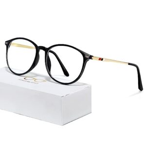 kunchu tr90 reading glasses for women men blue light blocking anti uv ray filter nerd eyeglasses(black,1.50x)