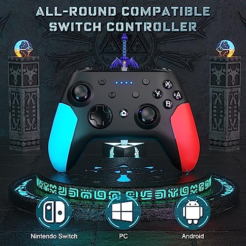 Ponkor Switch Controller, Wireless Pro Controller Compatible with Nintendo Switch/Switch Lite/Switch OLED Controller for Switch with Wake-up, Turbo Vibration