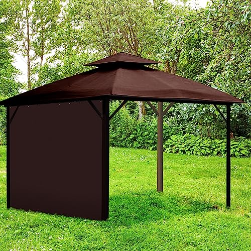 AONEAR Gazebo Privacy Curtain with Zipper Side Wall Universal Replacement for 10' x 12' Gazebo, Patio, Outdoor Canopy, Garden and Backyard, Coffee Brown (1-Panel Curtain Only)