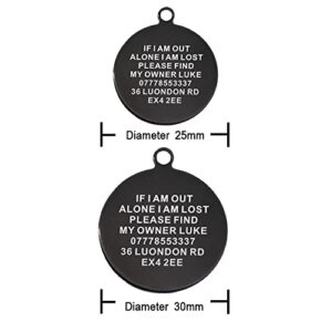 Dog Tags for Pets Personalized ID Tags for Dogs Cats Pets Dog Tag Engraved Stainless Steel Dog Tags Name Tag Custom Dog Tags ID Tag Collar for Puppy Cat Dogs 4 Colours 2 Sizes S/L (Round,Design4)