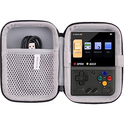 WAIYUCN Hard EVA Carrying Case for Miyoo Mini Plus,3.5 inch Retro Handheld Game Console Case. (Black)