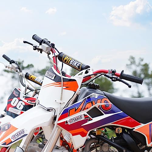 Handlebars 7/8 Inch for Motorcycle,RUTU Upgraded Universal Dirt Bike Handle Bar with Crossbar Pad Mid-Rise Mini Bike Pit Bike Handlebar for Motocross ATV Quad - Red