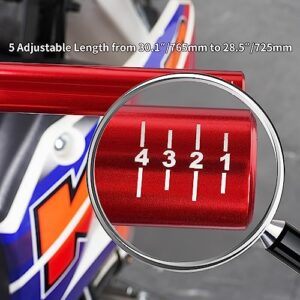 Handlebars 7/8 Inch for Motorcycle,RUTU Upgraded Universal Dirt Bike Handle Bar with Crossbar Pad Mid-Rise Mini Bike Pit Bike Handlebar for Motocross ATV Quad - Red