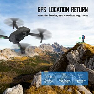 HHD Drones with Camera for Adults 4k，3-Axis Gimbal, Foldable RC Quadcopter with 5G WiFi FPV Live Video，50 Minutes Flight Time, App Control,2 Batteries