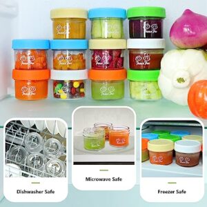 PeacePeo Glass Baby Food Storage Containers 4OZ, 40Pcs Glass Baby Food Jars Leak-Proof Baby Food Containers with Lids Reusable Baby Food Storage Jars Dishwasher Safe for Infant & Baby Food