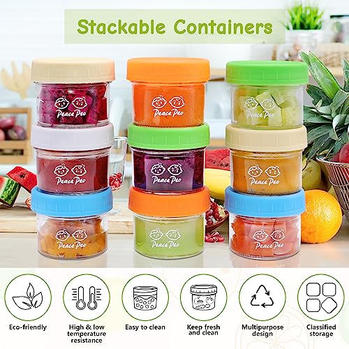 PeacePeo Glass Baby Food Storage Containers 4OZ, 40Pcs Glass Baby Food Jars Leak-Proof Baby Food Containers with Lids Reusable Baby Food Storage Jars Dishwasher Safe for Infant & Baby Food