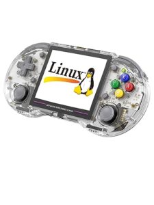 rg353ps retro handheld game console, 3.5 inch ips screen linux system rk3566 chip 16+64g tf card preinstalled 8000+ games (white transparent)