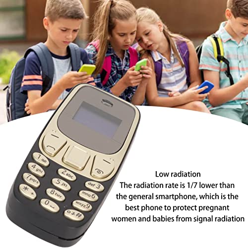 Dpofirs 2023 New 2G Mobile Phone for Seniors, Kids Cellphone Dual SIM Card Unlocked, Worlds Smallest Phone, 380mah Battery for 20 Hours Standby,GSM 2G 850 900 1800 1900MHZ (Black Gold)