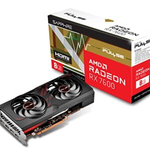 Sapphire 11324-01-20G Pulse AMD Radeon RX 7600 Gaming Graphics Card with 8GB GDDR6, AMD RDNA 3