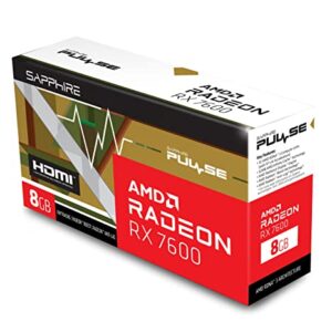 Sapphire 11324-01-20G Pulse AMD Radeon RX 7600 Gaming Graphics Card with 8GB GDDR6, AMD RDNA 3