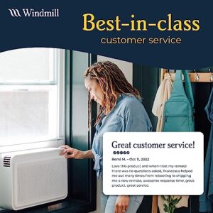 Windmill Smart Inverter Air Conditioner with Whisper Tech, Easy to Install, Ultra Quiet Window Air Conditioner, 35% More Efficient, Auto-Dimming LED Display, App and Voice-Enabled, 8,000 BTU