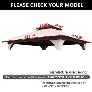 SCOCANOPY Replacement Canopy Top for 8' x 8' Gazebo #L-GZ375PST, L-GZ375PST-3