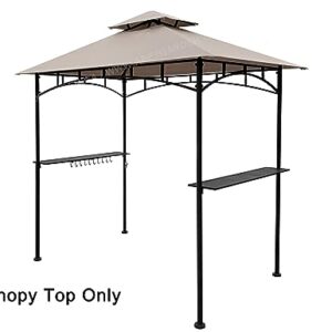 APEX GARDEN Replacement Canopy Top CAN ONLY FIT for Model #L-GG001PST-F 8' X 5' Brown Double Tiered Canopy Grill BBQ Gazebo (Top Only) (Beige)