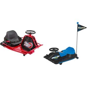 razor crazy cart - 24v electric drifting go kart - variable speed, up to 12 mph, drift bar & crazy cart shift - high/low speed switch and simplified drifting system