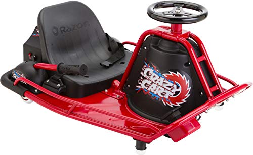 Razor Crazy Cart - 24V Electric Drifting Go Kart - Variable Speed, Up to 12 mph, Drift Bar & Crazy Cart Shift - High/Low Speed Switch and Simplified Drifting System