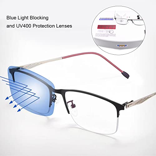 LJIMI Photochromic Progressive Multifocus Spring Hinge Reading Sunglasses UV Protection Multifocal Trifocal Transition Sun Readers Blue Light Blocking Computer Glasses for Women Men Anti Glare Eyewear