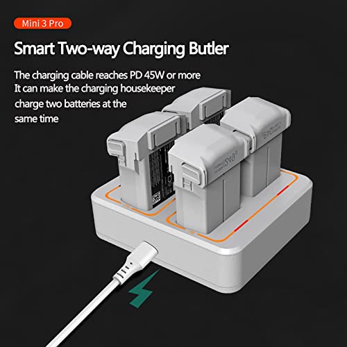 YueLi Mini 3 Pro Drone Battery Charger Portable Multifunction USB Charger, 4-Way Quick Charging Hub for DJI Mini 3 Pro Drone, Charging Hub Accessories