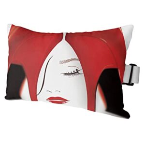 Throw Pillows with Strap, Neck & Lumbar Support Pillow Oudoor Patio Pillows, Sexy Woman Hiding Behind Red High Heels Stick Figure Pillow for Recliner, Beach Chair, Office Chair, Sofa, Armchair